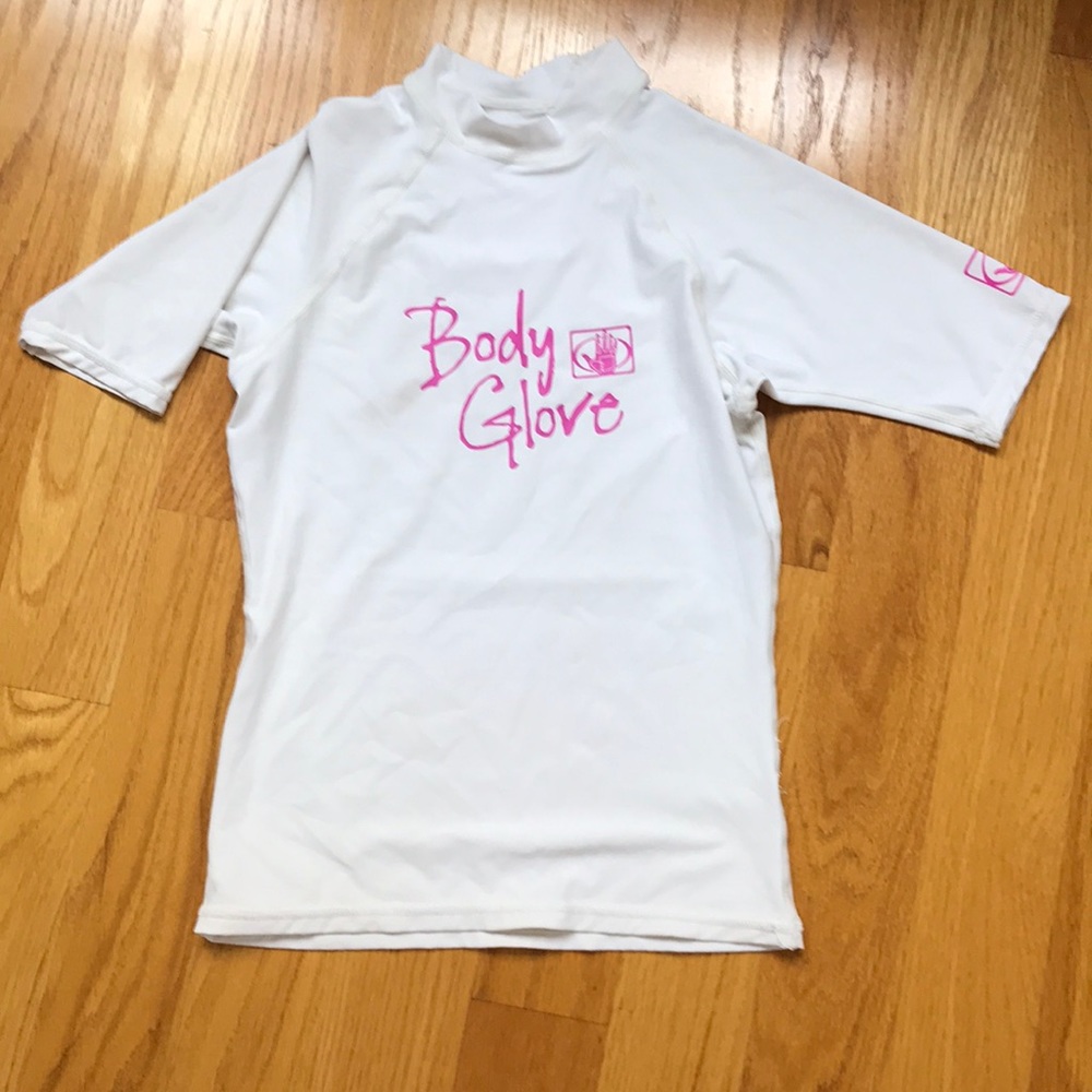 Girls Short Sleeved Body Glove Rash Guard